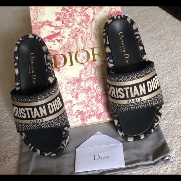 christian dior platform slides
